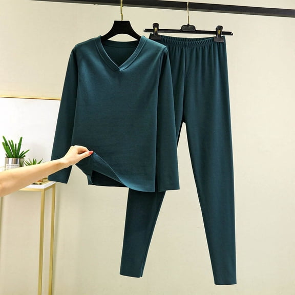 Roncen Women Thermal Underwear Set, Long Johns Base Layer Top & Bottom, Women Soft Pajama Set for Cold Weather
