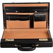 LINDSEY STREET Pure Leather Briefcase Executive Handbag for Mens Leather Attache Briefcase 14 Inch Laptop MacBook Carry Case