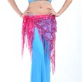 thumbnail image 3 of BellyLady Belly Dance Hip Scarf Shawl With Fringe Tribal Triangle Tassles Wrap-Pink, 3 of 6