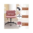 thumbnail image 4 of Qinaqin Criss-Cross cm de Anchoheeled Chair Ancho Seat Armless Moderno Swivel Escritorio para Oficina en Casa y Makeup Vanity, 4 of 6