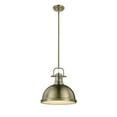 thumbnail image 4 of Yep by Golden Lighting Duncan 1-light 14in Rod Hung Pendant in Aged Brass and White shade, 4 of 7