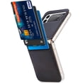 thumbnail image 2 of for Samsung Galaxy Z Flip4 Phone Case with Card Holder, PC Hard Shockproof Back Cover Slim Durable Protective PU Leather Phone Case for Samsung Galaxy Z Flip 4 5G PZ Black, 2 of 13