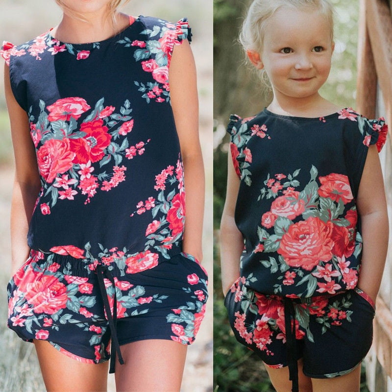 mother and daughter matching jumpsuits