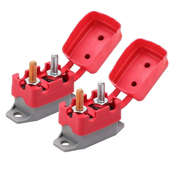 Ampper DC 12V - 24V Automatic Reset Circuit Breaker with Cover Stud Bolt for Automotive and More (40A, 2Pcs)