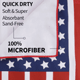 thumbnail image 6 of Evlmd 2 PCS Sand-Free Microfiber Beach Towel, 16" x 25", USA Flag Design, Quick Dry Lightweight Towel, Soft & Absorbent, Compact Travel Towel for Beach & Pool, 6 of 7