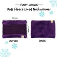 thumbnail image 3 of Funky Junque Kids Fleece Lined Neck Warmer – Toddler & Kids Winter Tube Scarf for Ages 1–9, Double-Layer Cold Weather Gaiter for Boys & Girls - Purple, 3 of 5