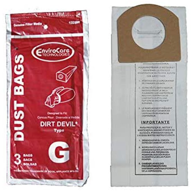 12 Royal Type G Hand Vacuum Filter Bags, Dirt Devil Hand Vac Vacuum