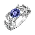 thumbnail image 4 of Solitaire Round 6mm Simulated Tanzanite Gemstone 925 Sterling Silver Cocktail Women Valentines Day Gifts Ring, 4 of 7