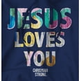 thumbnail image 2 of Jesus Loves You Christian Hoodie Sweatshirt Women Brisco Brands S, 2 of 2