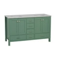 thumbnail image 5 of Horizon 60" Double Bathroom Vanity with Sage Green Cabinet and Engineered Carrara Top, 5 of 5