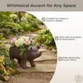thumbnail image 4 of Zeckos Brown Resin Smiling Pig Planter Outdoor Décor 17 inch, 4 of 10