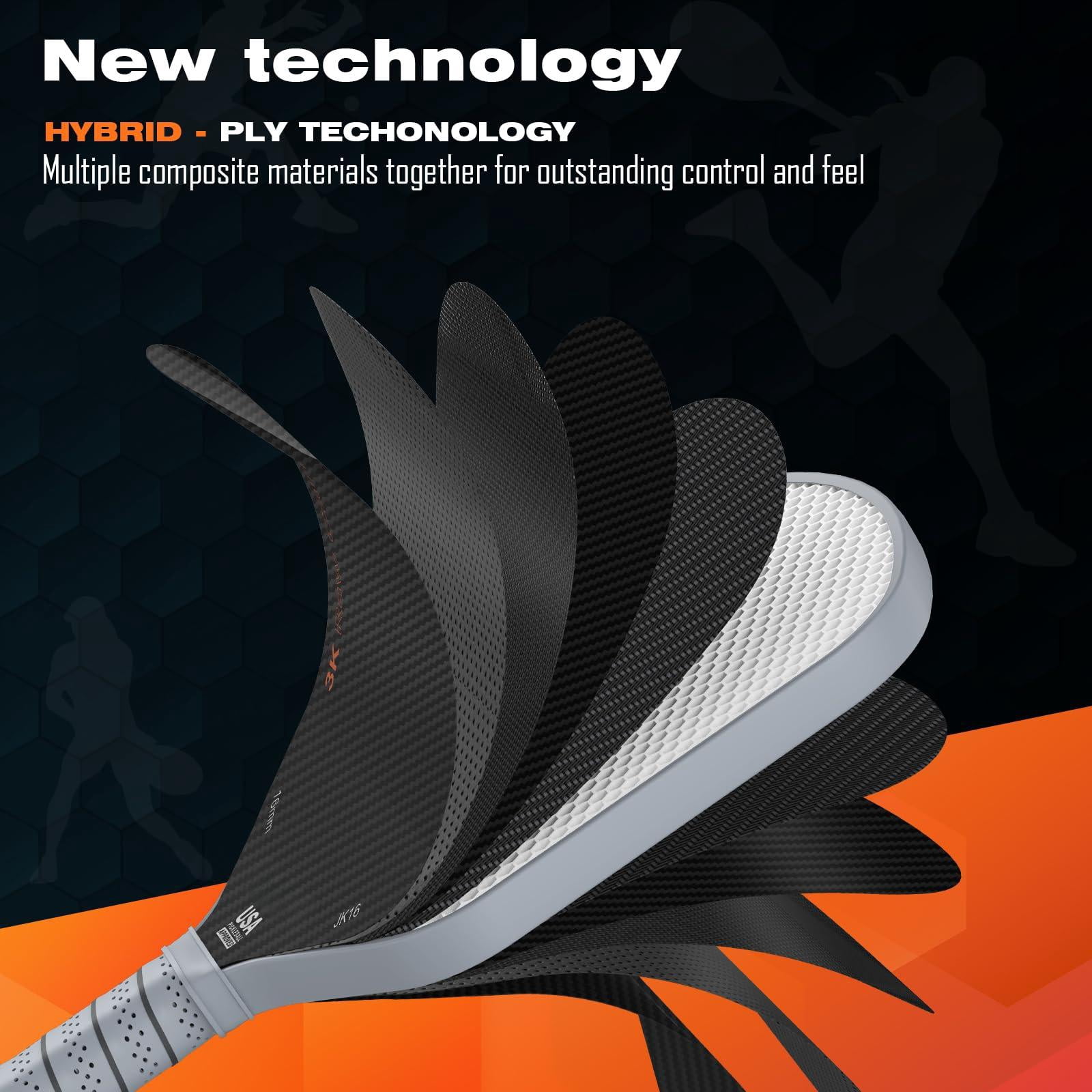 Professional Pickleball Paddles- T700 Carbon Fiber Pickle Racket- 3k Frosted Surface For Enhanced Spin And Friction - Usapa Approved Offensive Long Paddle Intermediate Advanced Players