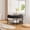 Charcoal, variant on 30.9" Round Upholstered Ottoman Coffee Table, Faux Fur Foot Stool with Open Storage Shelf & Black Metal Legs, Brown Footrest Ottoman