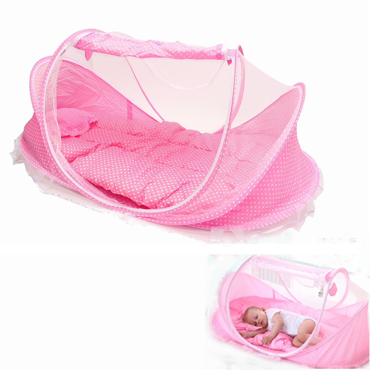 Baby Newborn Portable Folding Travel Bed Crib Canopy Mosquito Net Tent Foldable