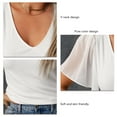 thumbnail image 5 of Slatcetga Women V Neck T Shirt Short Flutter Sleeves Pure Color Casual Knitted Top for Summer Wear White XL, 5 of 6