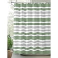 thumbnail image 2 of Shower Curtain Sage Green Grey Stripes Bathroom Curtains with Hooks, Waterproof Fabric Contrast Striped Bath Shower Curtains Set for Bathroom Bathtubs Decor 36x72 Inch, 2 of 8