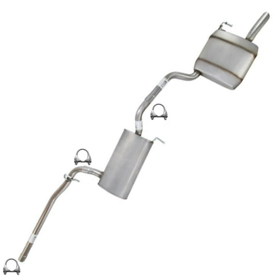 Stainless Steel Center and Rear Muffler Fits for 2012-2014 Volkswagen Passat 2.5L -Direct Fit