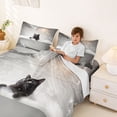 thumbnail image 3 of Erosebridal Kawaii Kitten Kids Bed Sheets, Balck Cat King Sheets, 4pcs, 3 of 5