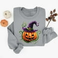 thumbnail image 4 of Sweatshirts for Women Halloween Sweatshirts Printed Round Neck Long Sleeved Sweatshirts,Sweatshirts for Women Gray, 4 of 4