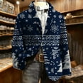 thumbnail image 2 of Lcziwo Christmas Coat for Men Corduroy Holiday Party Printed Blazers 3 Button Casual Business Sport Coat Single Breasted Lapel Jackets 2025 Navy,XXL, 2 of 7