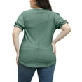 thumbnail image 6 of Penkiiy Womens-Plus-Size-Summer-Tops Square Neck T Shirts Puff Short Sleeve Blouses Eyelet Tunics 5XL Green, 6 of 8