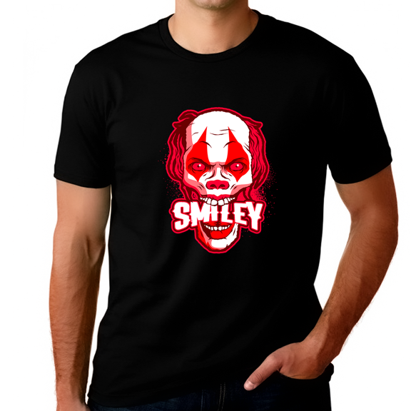 Smiley Skull Shirt Big & Tall Halloween Tshirt Plus Size Clown Shirt Plus Size Halloween Shirts for Men