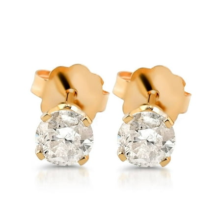 Ash Stud - 3/8ct Diamond Studs 14K Yellow Gold