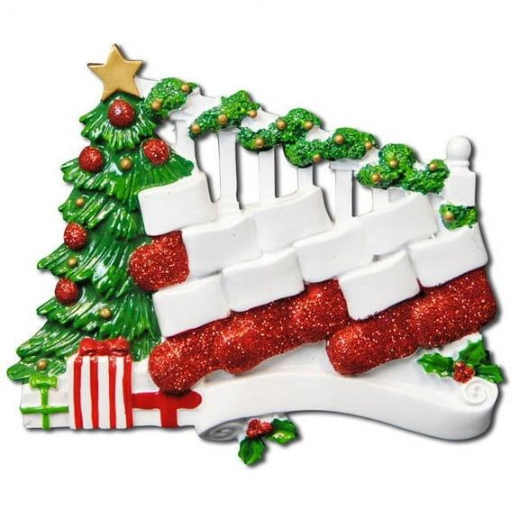 Bannister with 9 Stockings Personalized Christmas Ornament DO-IT-YOURSELF