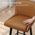 thumbnail image 5 of MultiHaven 26.1-Inch Bar Stools Set of 4,Swivel Counter Height Bar Stool with Back & Metal Legs,Fabric Island Chairs Suitable for Kitchen,Bar,Cafe - Whiskey Brown, 5 of 10