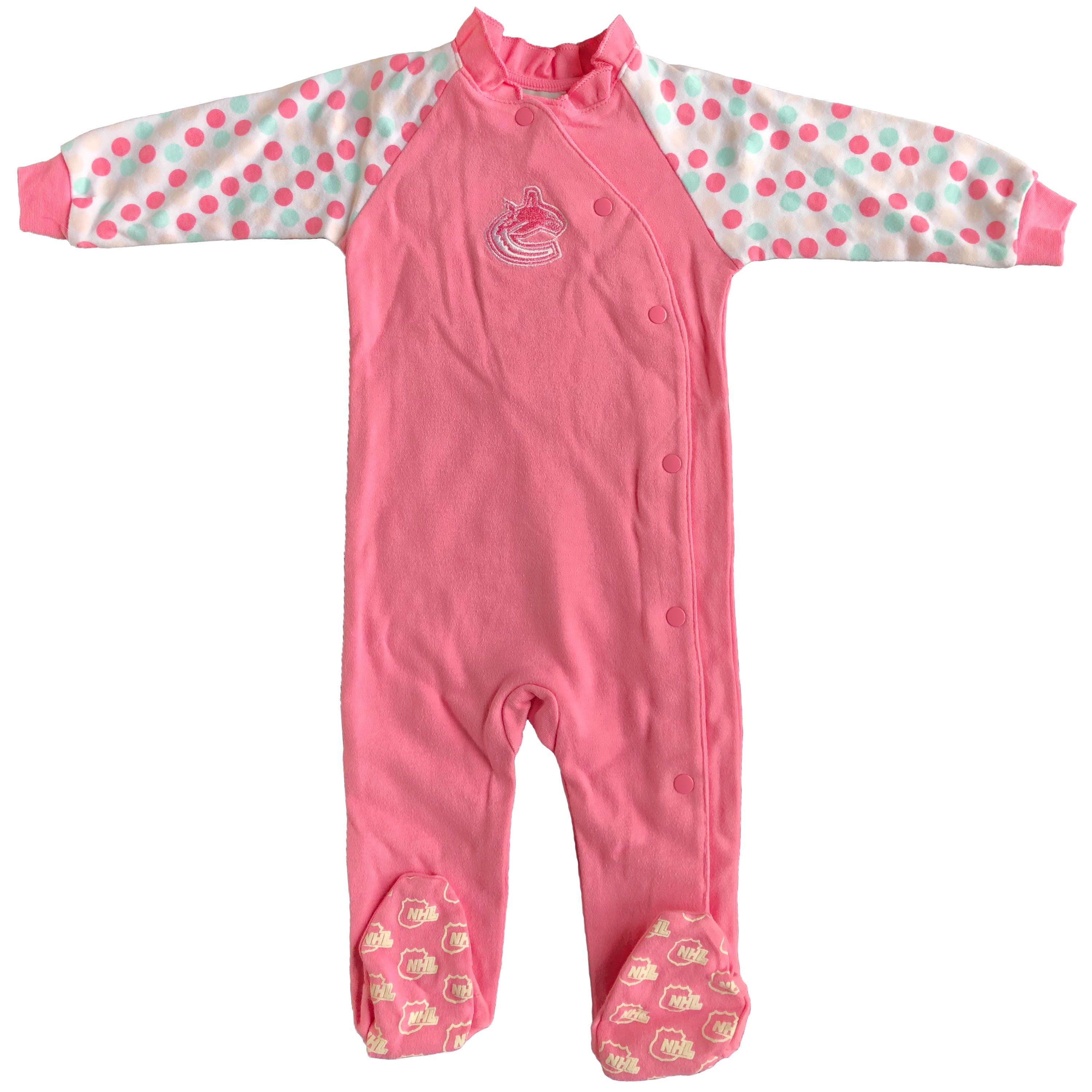 Vancouver Canucks Newborn Girls Pink Printed Sleeve Sleeper Walmart