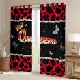 thumbnail image 2 of Castle Fairy Boys Girls Leopard Print Blackout Curtains Set of 2 (52x84 Each),Queen Crown Butterflies Window Curtains,Dreamy Princess Curtains and Drapes,Microfiber Bedroom Decor, 2 of 6