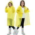 thumbnail image 2 of 2 Pack Raincoats for Kids, Reusable Rain Ponchos with Hood and Sleeves Waterproof Rain Coat for Children Boy Girl Kids (Yellow), 2 of 14