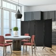 thumbnail image 2 of Costway 4-Panel 5.6ft Room Divider Folding Fabric Privacy Screen w/Steel Frame Black, 2 of 10