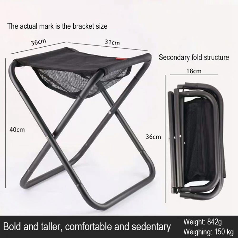 Deror Folding Stool Outdoor Lightweight Aluminium Alloy Folding Stool Compact Portable Fishing Camping Seats 