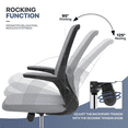 thumbnail image 6 of MoNiBloom Set of 2 Ergonomic Office Chair, Adjustable Swivel Computer Seat with Backrest & Armrest for Guest Reception, Grey, 6 of 12