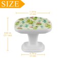 thumbnail image 3 of 4 Pieces Set Drawer Pulls Handle Square Wardrobe Cabinet Knobs with Stainless Steel Screws Furniture Kitchen Decor, 3 of 5