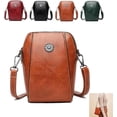 thumbnail image 1 of Elmyse - Bolso bandolera de piel para teléfono celular, vertical, para mujer, estilo retro, para teléfono celular, de piel, 1 of 3