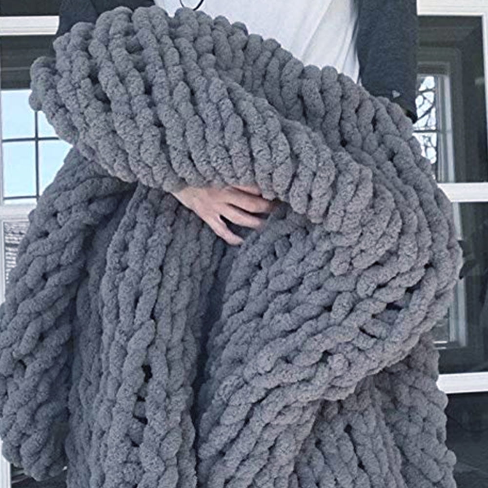 Kepooman Chunky Knit Blanket Handmade Soft Throw Blanket Cozy and Warm Cable Knit Blanket for Sofa & Home Decor, Dark Grey (59" x 78") Kepooman Chunky Knit Blanket Handmade Soft Throw Blanket Cozy and Warm Cable Knit Blanket for Sofa & Home Decor, Dark Grey (59" x 78")
