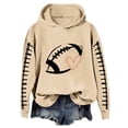 thumbnail image 2 of YVNAURA Long Sleeve Football Mom Hoodie Game Day Sweatshirt for Women Heart Graphic Oversized Pullover Casual Hooded Top with Pocket Cozy Fleece Fall Winter Wear, Khaki,XXXXXL, 2 of 4