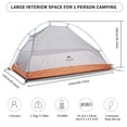 thumbnail image 2 of Naturehike Cloud-Up Tienda de campaña para 1 persona, tienda de campaña ligera para mochilero para un hombre, tienda de campaña ultraligera impermeable para una sola persona, tienda de campaña de dobl, 2 of 5