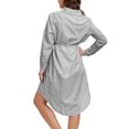 thumbnail image 5 of Wancir Women's Lapel Collar Striped Maternity Dress Elegant Button Down Long Sleeve Tunic Dresses Pregnancy Clothes, 5 of 5