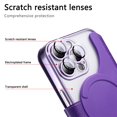 thumbnail image 5 of ELEHOLD Case for iPhone 13 Pro,2 in 1 Detachabl Wallet Plating Clear Case with Card Holder[Compatible with MagSafe Accessories],Purple, 5 of 11