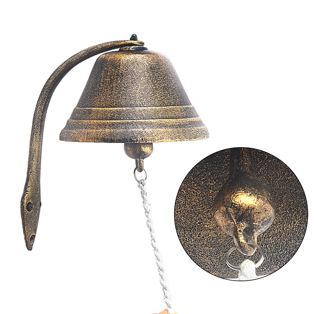 Farmhouses Antique Iron Hanging Dinner Bells for Front Door Porch Window Doorbell Decorative Ornament