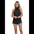 thumbnail image 2 of Camiseta Sin Mangas con Lazo Colgante en Color Liso, Negra, Talla M, 2 of 10