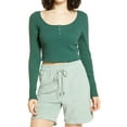 thumbnail image 6 of Women's Bp. Crop Henley Top, Size XX-Small - Green, 6 of 6
