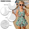 thumbnail image 4 of DISNIMO Girls Swimsuit Horse Flower Print One Piece Bathing Suit Sleeveless Breathable Swimwear for Kids Girls U Neck Halter Swim Dress Hawaiian Summer Beach Swimsuits, 4 of 8