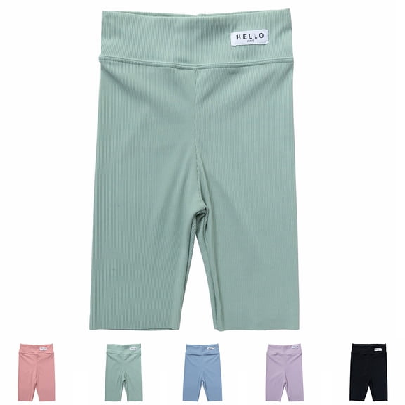 Swuxness Girls Yoga Half Shorts Pants High Stretch Leggings Slim Cycling Summer Sports Wear