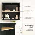 thumbnail image 7 of EYYTHUNG Bathroom Wall Cabinet, Medicine Cabinets with Arched Acrylic Door, Over Toilet Storage Cabinet with Adjustable Shelf, Black/Oak, 7 of 7