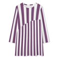 thumbnail image 2 of Aesthetic Blue Lilac And White Vertical Loose Dress Evening Dress Summer Dresses for Women Luxury Dress Long Sleeved Dress, 2 of 4
