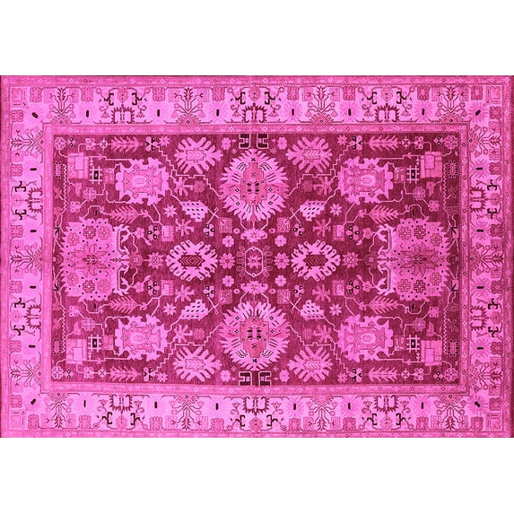Ahgly Company Indoor Rectangle Oriental Pink Industrial Area Rugs, 2' x 3'